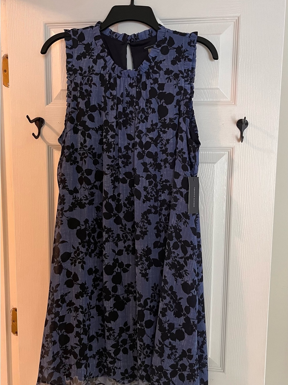 Tommy Hilfinger Sleeveless Navy Blue Floral Shift Dress